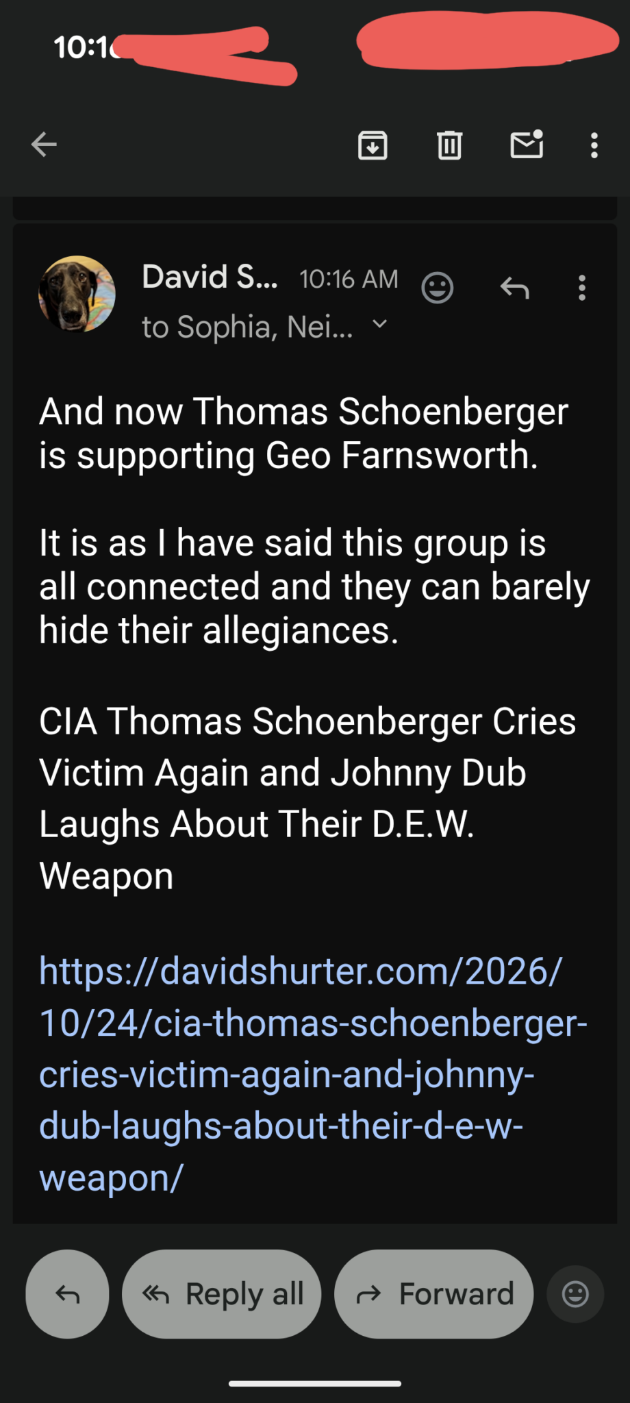 CIA Thomas Schoenberger Cries Victim Again and Johnny Dub Laughs About ...